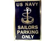 P 039 US Navy Sailors Parking Only Sign SP80015
