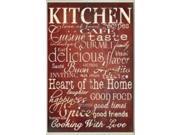 Stupell Industries KWP 943 Red Kitchen Words Rect Wall Plaque