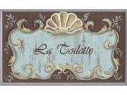 Stupell Industries WRP 238 La Toilette Blue Brown Crest Top Rect Wall Plaque
