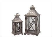 Urban Trends Collection 40117 23.5 in. H Wooden Metal Lantern Set of Two