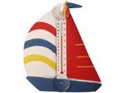 Songbird Essentials White Red Blue Sailboat Small Window Thermometer