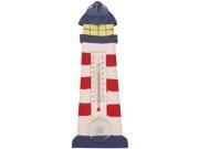Songbird Essentials Red White Striped Lighthouse Small Window Thermometer