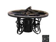 Sundance Southwest TFT2948MGBBPB Traditional Style Fire Table 29 in. Tall x 48 in. Diameter Magnolia Design Blues and Blacks Granite Colors Poly Black Powder