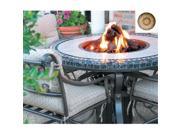 Sundance Southwest TFT2948MGBZ Traditional Style Fire Table 29 in. Tall x 48 in. Diameter Morocco Design Greens Granite Colors Bronze Powder Coat