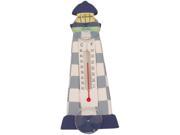 Songbird Essentials Blue Checkered Lighthouse Small Window Thermometer