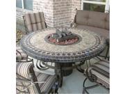 Sundance Southwest TFT2960METBZ Traditional Style Fire Table 29 in. Tall x 60 in. Diameter Morocco Design Earth Tone Granite Colors Bronze Powder Coat