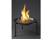 Outdoor Greatroom Company CFT POD K Tripod Fire Pit with Crystal Fire CF 20 LP Burner and Black Glass Table Top Cover
