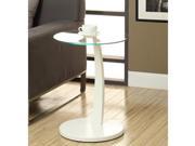 Monarch Specialties I 3017 White Bentwood Accent Table With Tempered Glass