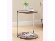 Monarch Specialties I 3252 Dark Taupe Reclaimed Look Chrome Metal Accent Table