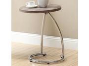 Monarch Specialties I 3259 Dark Taupe Reclaimed Look Chrome Metal Accent Table