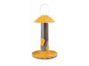PineBush PINE07054 12 inch Tube Finch Feeder with Tray and Cap Yellow