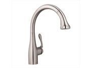Hansgrohe 4066860 Allegro E Single Handle Pull Out Sprayer Kitchen Faucet in Steel Optik