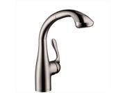 Hansgrohe 4067860 Allegro E Single Handle Pull Out Sprayer Kitchen Faucet in Steel Optik