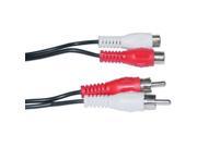 CableWholesale 10R1 02225 RCA Stereo Audio Extension Cable 2 RCA Male to 2 RCA Female 25 foot
