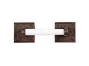 The Copper Factory Solid Copper Toilet Tissue Holder with a Square Backplates in Antique Copper Finish CF136AN