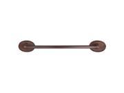 The Copper Factory Solid Copper 18in. Towel Bar with Oval Backplates in Antique Copper Finish CF171AN