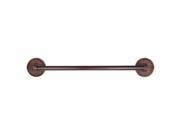 The Copper Factory Solid Copper 18in. Towel Bar with Round Backplates in Antique Copper Finish CF172AN