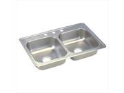 Elkay D233193 Dayton Top Mount Stainless Steel with 3 Holes Double Bowl Kitchen Sink