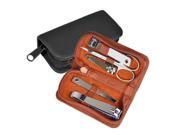 Royce Leather 665 BLK 8 Deluxe Chrome Plated Mini Manicure Kit Black