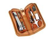 Royce Leather 665 TAN 8 Deluxe Chrome Plated Mini Manicure Kit Tan