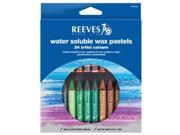 Reeves 4890586 Water Soluble Wax Pastel 24 Color Set