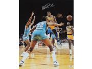 Real Deal Memorabilia MJohnsonPSA16x20 2 Magic Johnson Autographed Los Angeles Lakers 16x20 NO LOOK PASS Photo with PSA DNA Authenticity