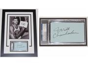 Real Deal Memorabilia WChamberlain3x5F Wilt Chamberlain Autographed index card Custom Framed with the 100 POINTS 8x10 Photo PSA DNA Authenticity Deceased