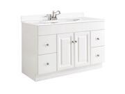 Design House 531145 Wyndham White Semi Gloss Vanity Cabinet with 2 Doors and 4 Drawers 48 x 21 x 31.5 in.