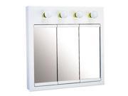 Design House 532382 Concord White Gloss Lighted Medicine Cabinet Mirror 30 x 5 x 30 in.
