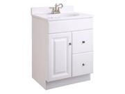Design House 545004 Wyndham White Semi Gloss Vanity Cabinet with 1 Door and 2 Drawers 24 x 18 x 31.5 in.