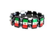 Bulk Buys Magnetic Mexican Flag Stretch Bracelet Case of 120