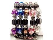 Bulk Buys Magnetic Bracelet with Clear Striped Beads Case of 120