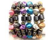 Bulk Buys Fashion Bracelet with Bean Beads Magnetic Hematite Case of 120
