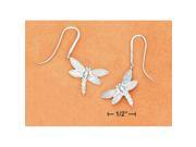 Sterling Silver Dragonfly with Syn Blue Opal Wings Cz Body Fw Earrings Aprox 1 Inch