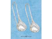 Sterling Silver High Polished Medium Teardrop Earrings On Wire S