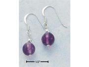 Sterling Silver Large Amethyst Bead Earrings On French Wire S
