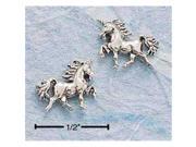 Sterling Silver Mini Trotting Unicorn Earrings On Posts