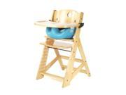 Keekaroo 0051404KR 0002 Height Right HIGH Chair Natural with Aqua Infant Insert and Tray