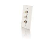 C2G Single Gang Composite Video Stereo Audio Wall Plate White Brushed Aluminum
