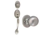 Design House 783498 Coventry 2 Way Latch Entry Handle Set with Door Knob Keyway and Handle Satin Nickel Finish
