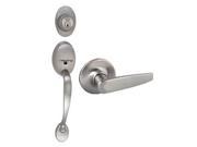 Design House 702068 Coventry 2 Way Latch Entry Door Handle Set with Lever Handle and Keyway Adjustable Backset Satin Nickel Finish