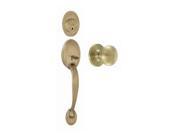 Design House 754994 Coventry 2 Way Latch Entry Door Handle Set with Knob Handle and Keyway Adjustable Backset Antique Brass Finish
