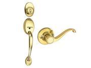 Design House 512418 Coventry 2 Way Latch Door Handle Set with Lever Handle and Keyway Adjustable Backset Polished Brass Finish