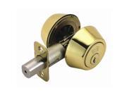 Design House 782771 Double Cylinder 2 Way Latch Deadbolt Adjustable Backset Polished Brass Finish