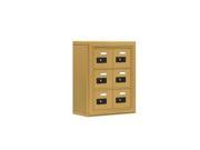 Salsbury 19035 06GSC Cell Phone Storage Locker 3 Door High Unit 5 Inch Deep Compartments 6 A Doors Gold Surface Mounted Resettable Combination Locks