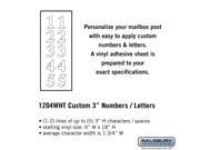 Salsbury 1204WHT Custom Numbers Letters Vertical White Vinyl 3 Inches High