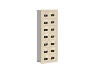 Salsbury 19075 14SRC Cell Phone Storage Locker 7 Door High Unit 5 Inch Deep Compartments 14 A Doors Sandstone Recessed Mounted Resettable Combination