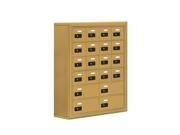 Salsbury 19068 20GSC Cell Phone Storage Locker 6 Door High Unit 8 Inch Deep Compartments 16 A Doors And 4 B Doors Gold Surface Mounted Resettable Comb