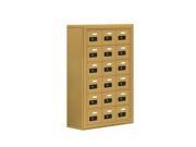 Salsbury 19068 18GSC Cell Phone Storage Locker 6 Door High Unit 8 Inch Deep Compartments 18 A Doors Gold Surface Mounted Resettable Combination Locks