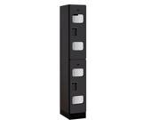 Salsbury S 32168BLK 12 In. W X 76 In. H X 18 In. D 2 Tier See Through Designer Wood Locker In Black